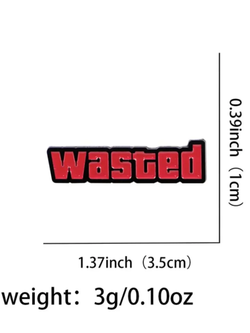 “Wasted” Gaming Inspired Enamel Pin | Retro Game Over Style | Red Black Pin